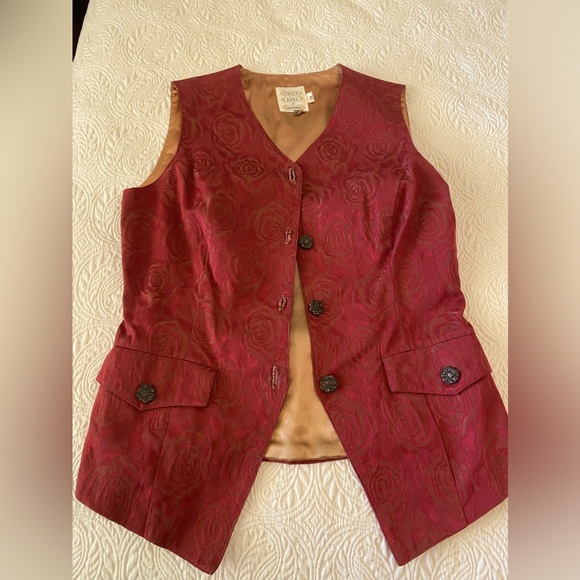 Peace Love & Happiness Tops - VINTAGE womens Brocade Vest